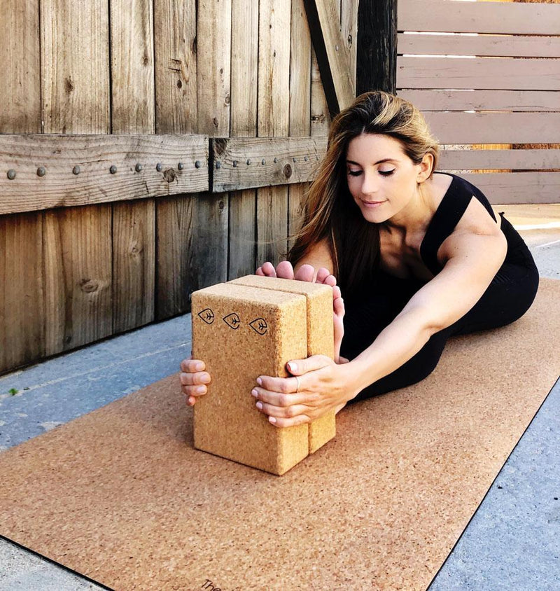 Cork Yoga Mat, Cork Blocks, Carrying Strap and Cork Yoga Wheel Set